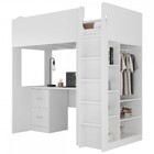 Cama De Solteiro Alta 2 Portas 2 Gavetas Branco 8298 - Foscar