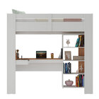 Cama De Solteiro Alta Multifuncional Branco/nogal - Hecol Móv