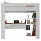 Cama De Solteiro Alta Multifuncional Branco/nogal - Hecol Móv