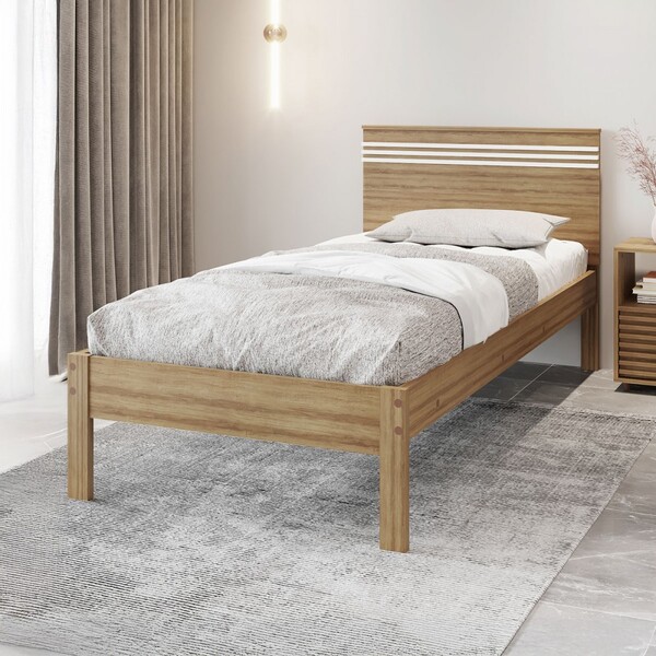 Cama De Solteiro Amendoa/branco Cm8010 - Tecno Mobili