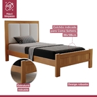 Cama De Solteiro Belize 90cm Madeira Maciça Amêndoa Mel - Jos