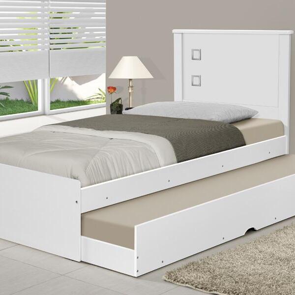 Cama De Solteiro Bibox Barcelona Branco - Tebarrot