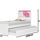 Cama De Solteiro Bibox Luiza Branco/rosa - Vitamov