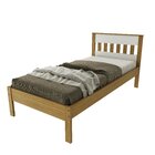 Cama De Solteiro Cm8006 Para Colchão De 88cm Amêndoa/branco