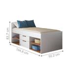 Cama De Solteiro Com 2 Gavetas Dublin Branco Jatobá