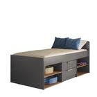 Cama De Solteiro Com 2 Gavetas Dublin Grafite Jatobá