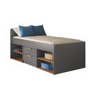 Cama De Solteiro Com 2 Gavetas Dublin Grafite Jatobá