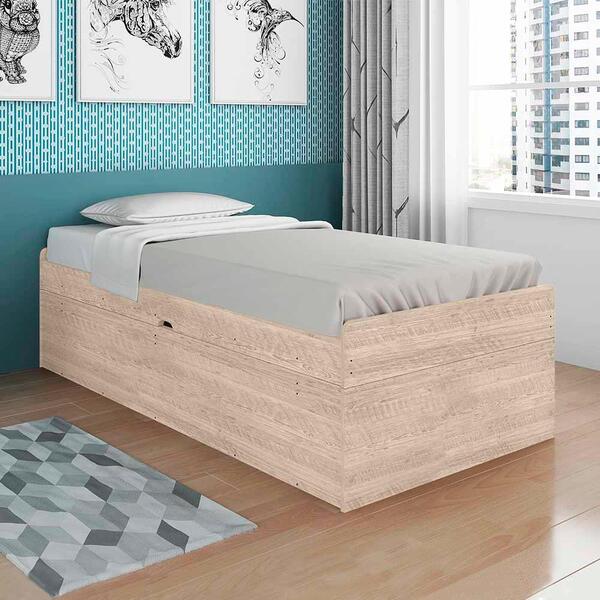 Cama De Solteiro Com Baú Camila Amarula Framar