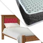 Cama De Solteiro Com Capitone Mega Castanho E Vinho Com Colch