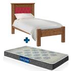 Cama De Solteiro Com Capitone Mega Castanho E Vinho Com Colch