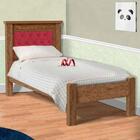 Cama De Solteiro Com Capitone Mega Castanho E Vinho Com Colch