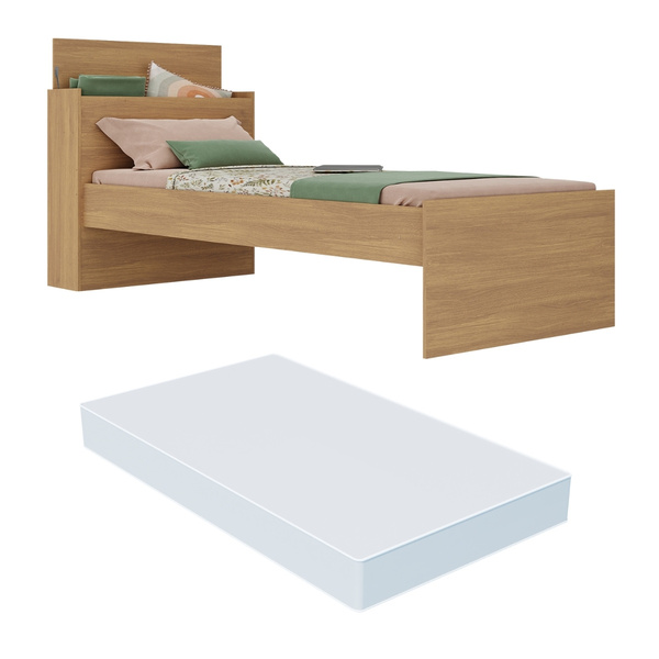 Cama De Solteiro Com Colchão Incluso E Baú Embutido Multimóve