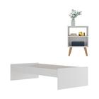 Cama De Solteiro Com Colchão Incluso E Mesa De Cabeceira Retr