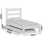 Cama De Solteiro De Madeira Com Auxiliar E 2 Colchões Branco