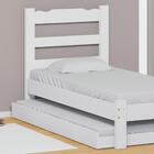 Cama De Solteiro De Madeira Com Auxiliar E 2 Colchões Branco