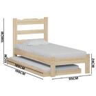 Cama De Solteiro De Madeira Crua Com Auxiliar E 2 Colchões Es