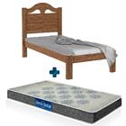 Cama De Solteiro De Madeira Melissa Castanho Com Colchão Prob