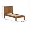 Cama De Solteiro Em Madeira Maciça Modena Amêndoa