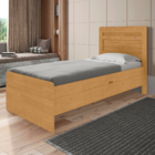Cama De Solteiro Flex Com Baú Denise Naturalle Off White