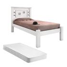 Cama De Solteiro Fuol Branco E Rosa Com Colchão