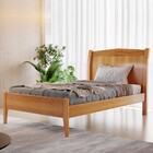 Cama De Solteiro Harmonia 90cm Madeira Maciça Nogueira - Josa