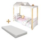 Cama De Solteiro Infantil Branca Com Led E Colchão Jade Dival
