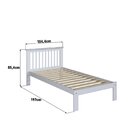 Cama De Solteiro Júlia De Madeira Maciça Com Lastro Branco