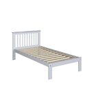 Cama De Solteiro Júlia De Madeira Maciça Com Lastro Branco