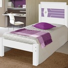 Cama De Solteiro Livia Branco/lilás – Carmolar Móveis