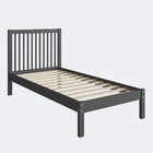 Cama De Solteiro Lucy De Madeira Maciça Com Lastro Charcoal