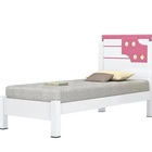 Cama De Solteiro Luiza 0.90 Branco/rosa – Vitamov