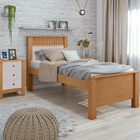 Cama De Solteiro Madeira Em Mdp E Mdf Amêndoa Athenas Lopas