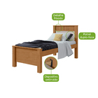 Cama De Solteiro Madeira Em Mdp E Mdf Amêndoa Athenas Lopas