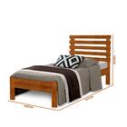 Cama De Solteiro Madeira Maciça Castanho Brena Shop Jm