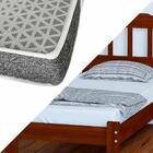 Cama De Solteiro Madeira Maciça Castanho Perola Nemargi Com C