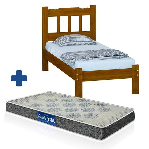 Cama De Solteiro Madeira Maciça Imbuia Perola Nemargi Com Col