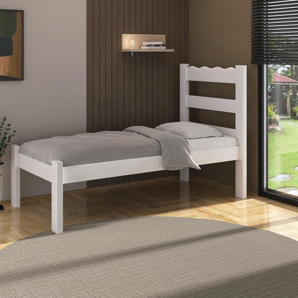 Cama De Solteiro Madeira Maciça Para Colchão 78/88x188cm Mult