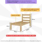 Cama De Solteiro Madeira Maciça Para Colchão 78/88x188cm Mult