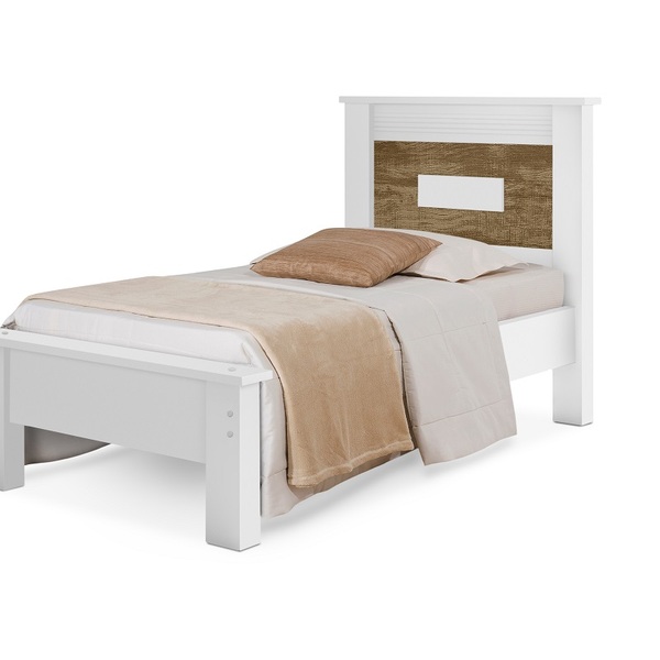 Cama De Solteiro Milena Estrado E Pés Reforçado Valen Móveis