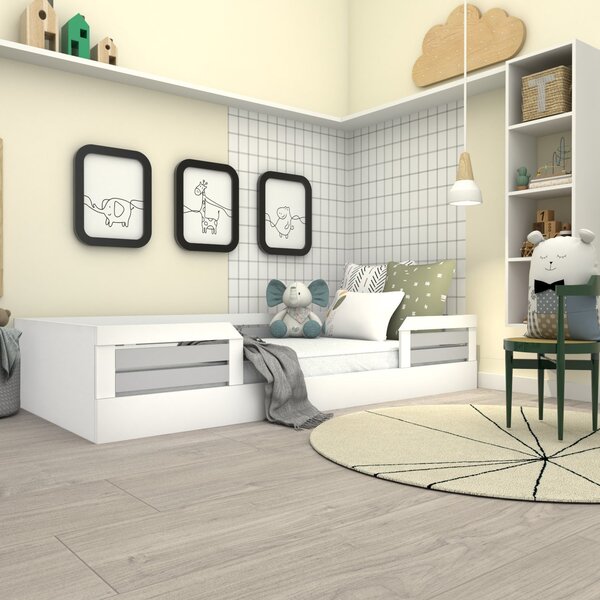 Cama De Solteiro Montessoriana Core Yescasa Branco/cinza Cris