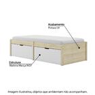 Cama De Solteiro Multifuncional Diamond Madeira Maciça-branco