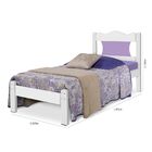 Cama De Solteiro Munique 100% Mdf 2102b1 Branco/lilas - Gabri