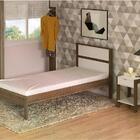 Cama De Solteiro Nogal/branco Cm8004 - Tecno Mobili
