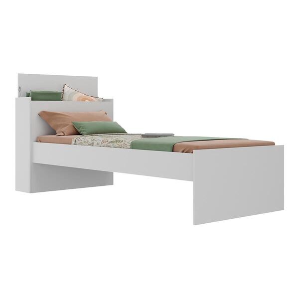 Cama De Solteiro Para Colchão 188 X 78cm Com Baú Embutido Mul