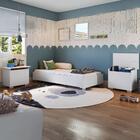 Cama De Solteiro Para Colchão 88x188cm Com 2 Baús Organizador
