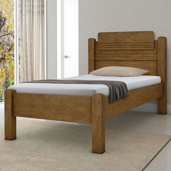 Cama De Solteiro Paris 100% Mdf 258101 Grenat - Gabrielli Móv