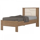 Cama De Solteiro Pérola Amêndoa/off White - Conquista Móveis