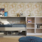 Cama De Solteiro Retrátil Horizontal Com Mesa Escrivaninha Hy