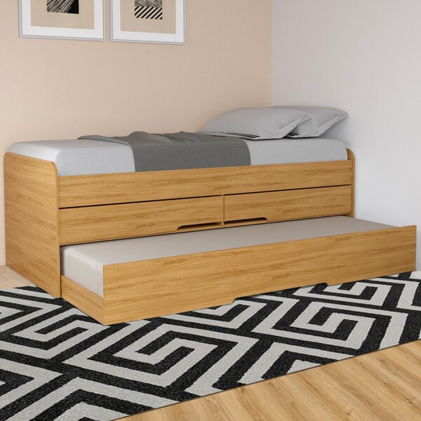 Cama De Solteiro Start 2 Gavetas Camaru - Pnr Móveis