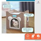 Cama Dobrável de 2 Andares para Gatos - 41x35cm - Marrom - Du